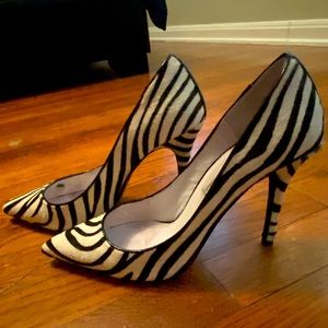 Jeffrey Campbell Zebra Print Calf Hair Pump